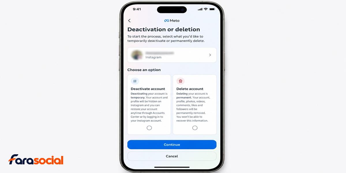 تصویر آموزشی از صفحه Deactivation or deletion