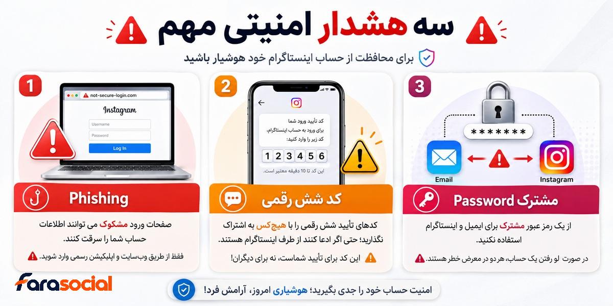 نکات امنیتی هنگام بازیابی رمز اینستاگرام