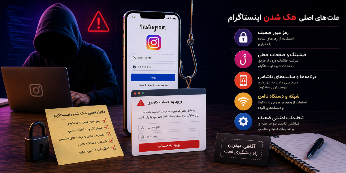 علت هک شدن اینستاگرام و روشهای سرقت اطلاعات حساب