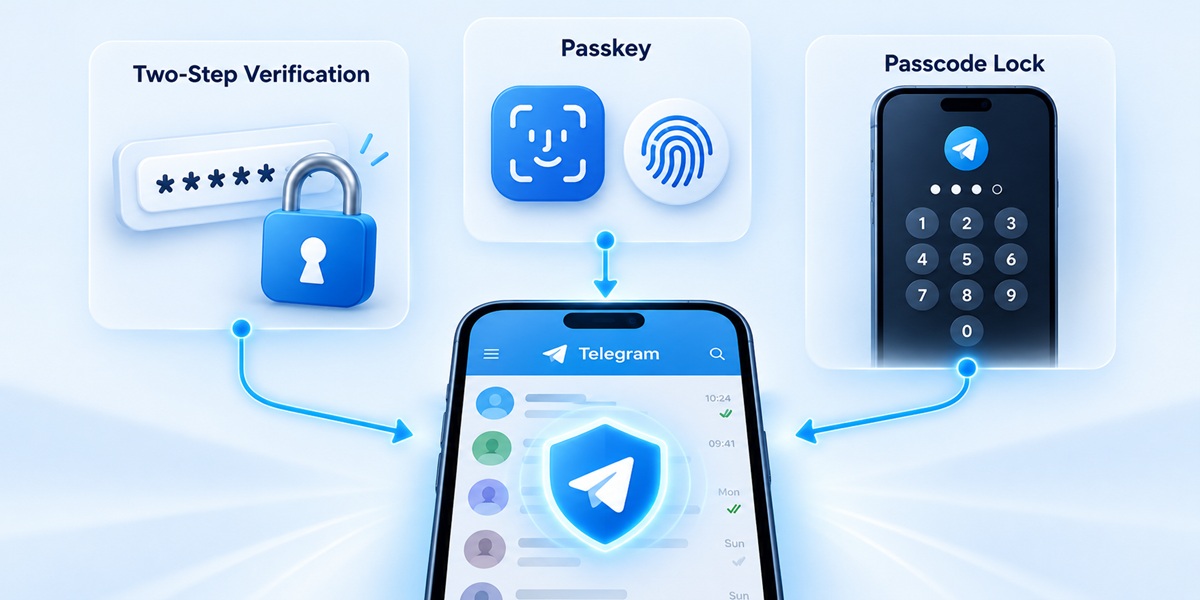 فعال کردن Passkey و تایید دو مرحله ای برای امنیت تلگرام